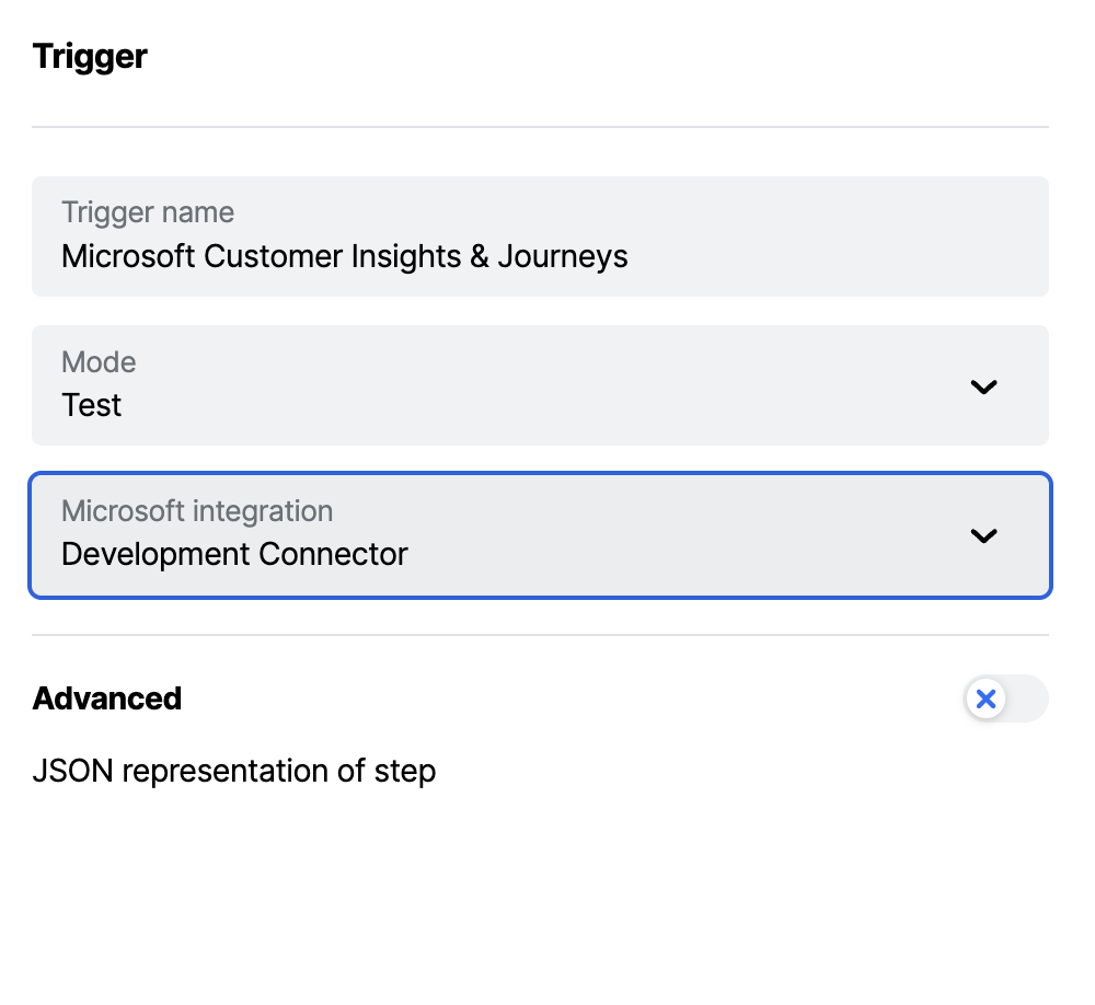 Add Microsoft trigger in the Workbench