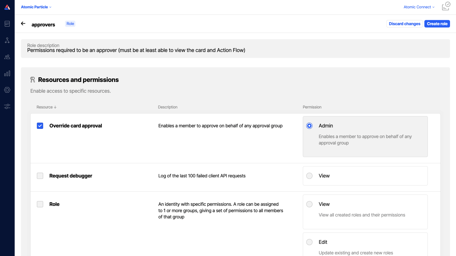 Screenshot showing the permission relating to overriding approvals