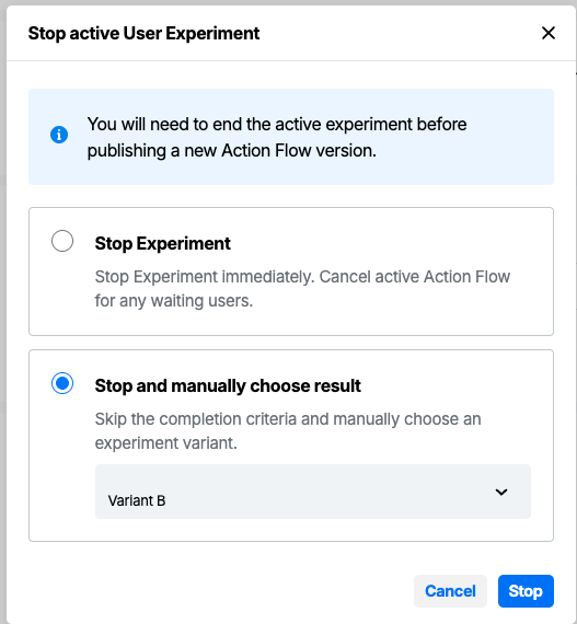 User Experiment Config Settings